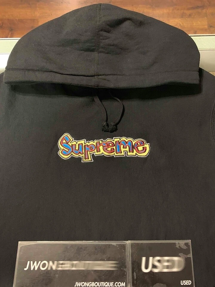 Sweat à capuche noir logo Gonz Supreme 2018