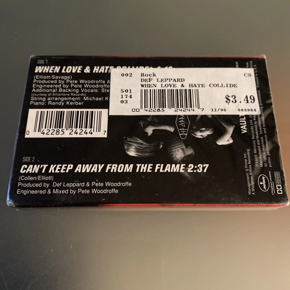 Def Leppard 3 LOT: [SEALED] When Love & Hate Collide, Pyromania & Slag Promo - Image 2 of 4