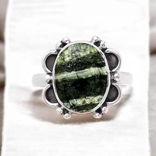 Chrysotile Solid 925 Sterling Silver Ring 7