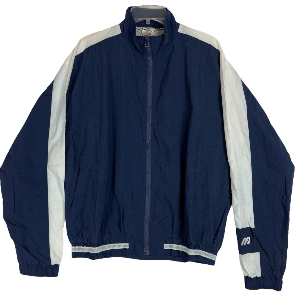 トップス archive mizuno track jacket y2k navy Y2K Mizuno Track Jacket Windbreaker Size M Full Zip Vented