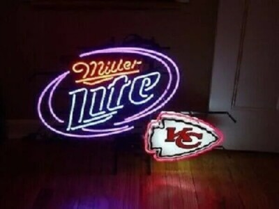 Hansas City Chiefs Beer 20''x16'' Neon Sign Lamp Light Bar Decor Artwork Room EY