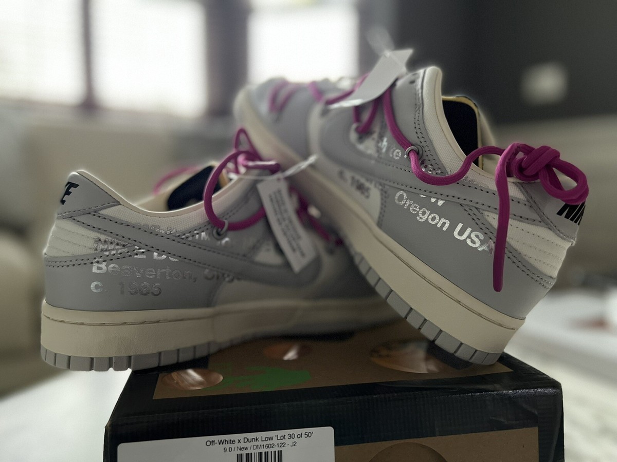Off White x Nike Dunk Low Lot 30 of 50 - Men 9 or Women 10.5 Sail