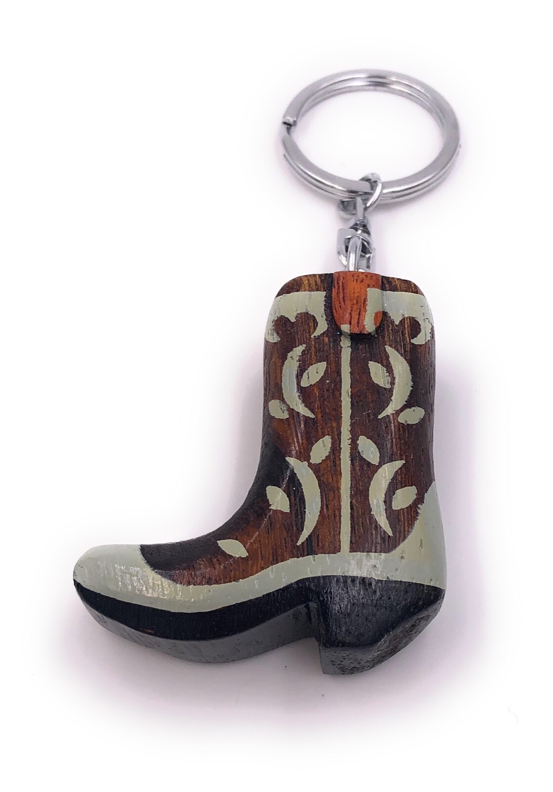 Botas De Vaquero Hechas A Mano De Madera Real Llavero Colgante