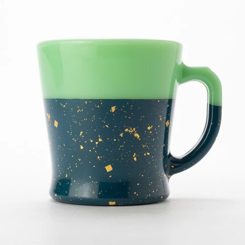 NEW Fire-King D Handle Mug Jadeite Traditional craft Hidehira Asagi Lacquer Blue