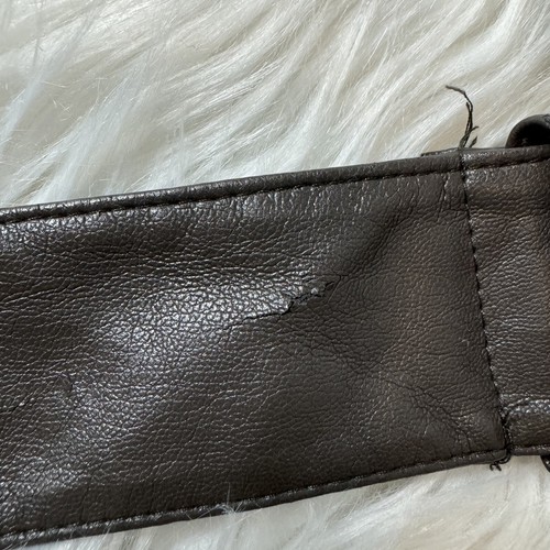 Gray Vegan Leather Coat Belt, M - Picture 5 of 7
