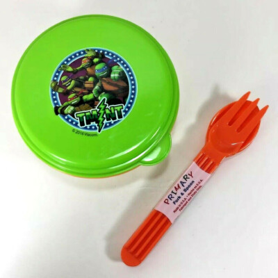 NEW Zak! Teenage Mutant Ninja Turtles 2Pc Lunch Set Snack Container Utensils
