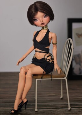 1/6 BJD Doll SD Gril Cynthia Light Tan Color C -Free Face Make UP+Eyes+Wig+Shoes