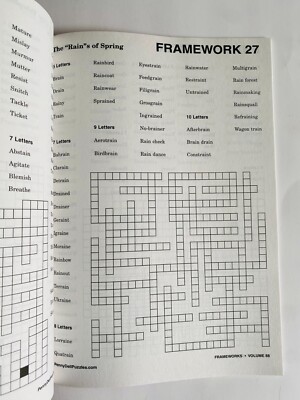 Lot of 2 Penny Press Frameworks FILL IN INS Puzzles Book Dell