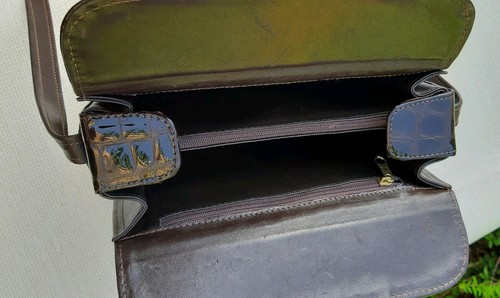 Vintage Kroko Prägung Schultertasche Handtasche Tasche der 60-70 Jahre - Foto 8 di 8