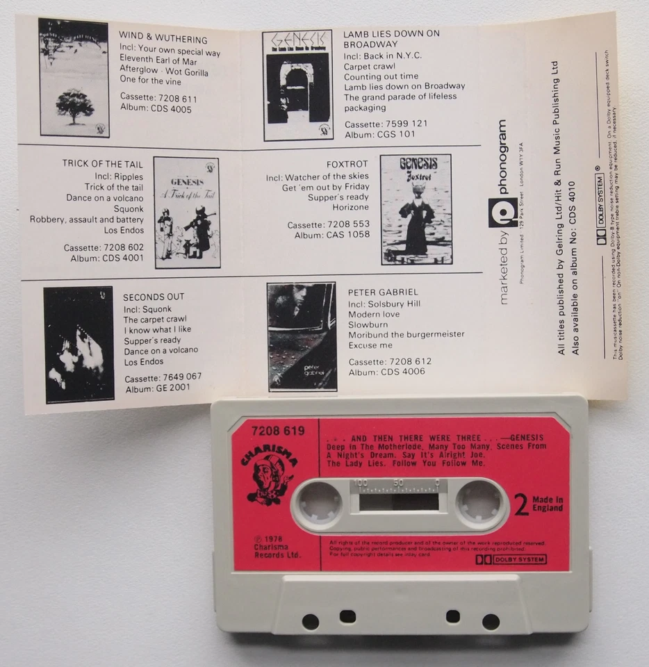 GENESIS - ...AND THEN THERE WERE THREE (CHARISMA 7208619) 1978 UK CASSETTE TAPE - Image 3 of 3
