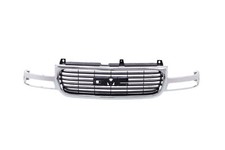 Chrome Grille Wblack Insert For 99-02 Gmc Sierra 1500 Pickup Truck 00-06 Yukon