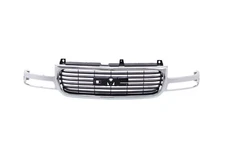 Chrome Grille w/Black Insert For 99-02 GMC Sierra 1500 Pickup Truck 00-06 Yukon