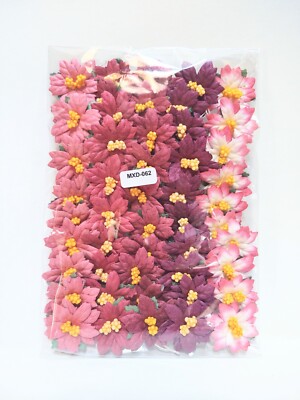 50 Poinsettias, Red Mix Paper Poinsettias, Christmas Flowers,  #MXD-062