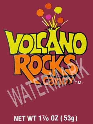 1970's VOLCANO ROCKS Candy Nostalgia High Quality Metal Fridge Magnet 3x4 7668