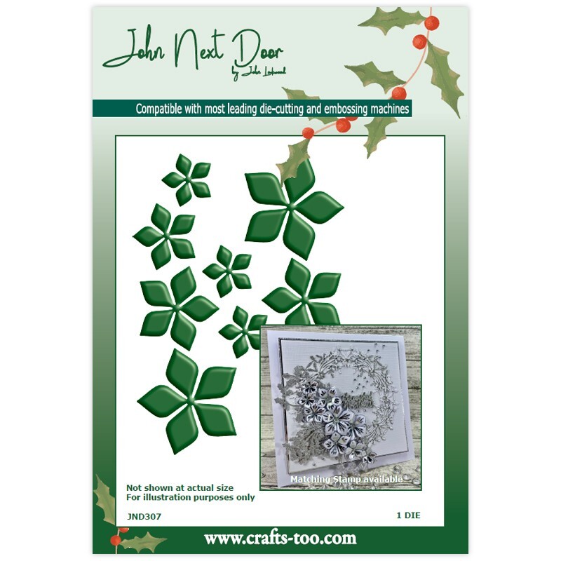 New John Next Door Metal Cutting Die Christmas Hellebore Plate JND307
