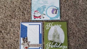 3 Stampin' Up! Christmas Cards, Signs of Santa, Cookie Cutter Deer, Shaker Tree