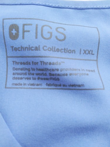 FIGS Technical Collection Scrub Set Gr. XXL V-Ausschnitt Oberteil Tapered Hose Blau Damen - Bild 16 von 20