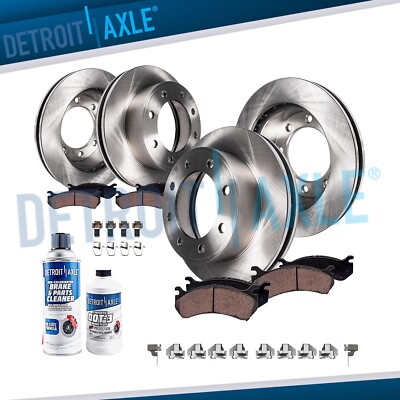 For 2005 - 2007 Ford F-250 Super Duty Front Rear Rotors Ceramic Brake Pads 4WD