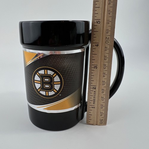 Boston Bruins Coffee Mug Hockey NHL Ceramic with Sticker Wrap Hand Wash 5” EUC - Picture 5 of 7