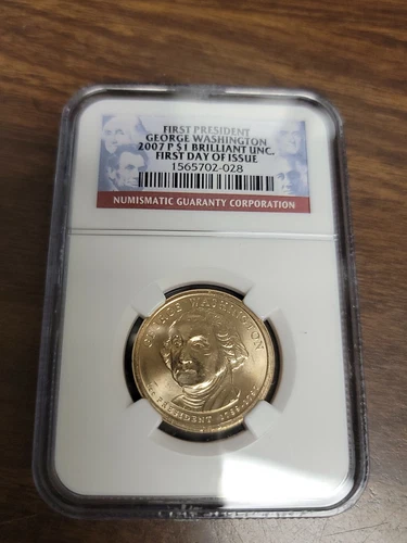 2007 P  Presidential Dollar - NGC BU - George Washington - First Day of Issue