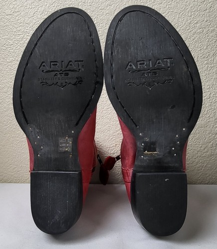 Ariat Billie Unbridled Womens Size 7 Red 7" Western Boots 10007967 EUC - Picture 7 of 8