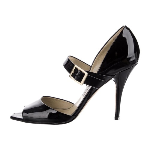 JIMMY CHOO Black Patent Mary Jane Heels ~ Sz 36.5 (6 US) - Picture 2 of 6