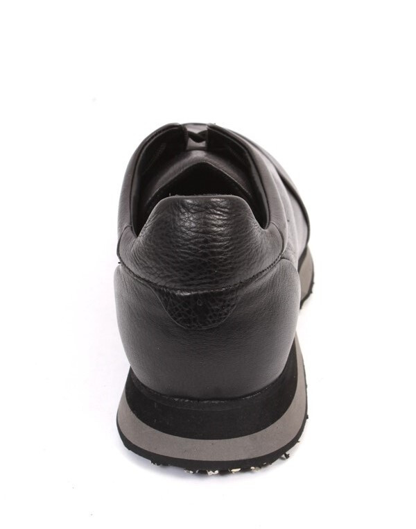 Roberto Serpentini 3924 Black Leather lace-Up Sneakers Shoes  display picture 2