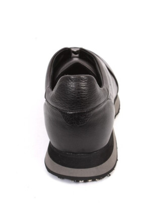 Roberto Serpentini 3924 Black Leather lace-Up Sneakers Shoes  display picture 1
