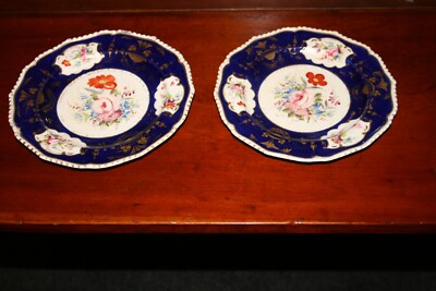 Two 1825 Bloor Royal Crown Derby Plates - 9 1/2''