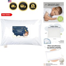 Toddler Pillow with Pillowcase - 13x18 My Little Dreamy Kids Travel Bed Pillo...