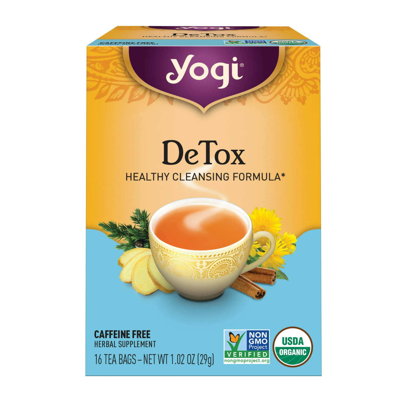 Detox Organic Herbal Tea Caffeine Free 16 Count Pack Of 2