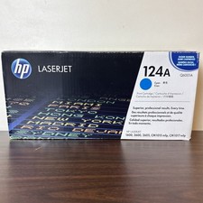 Genuine OEM HP LaserJet 124A Cyan Toner Ink Cartridge Q6001A for 1600, 2600 NEW