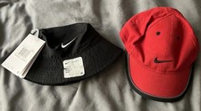 Nike Baby Infant Black Bucket Hat UPF40 And Red Baseball Hat