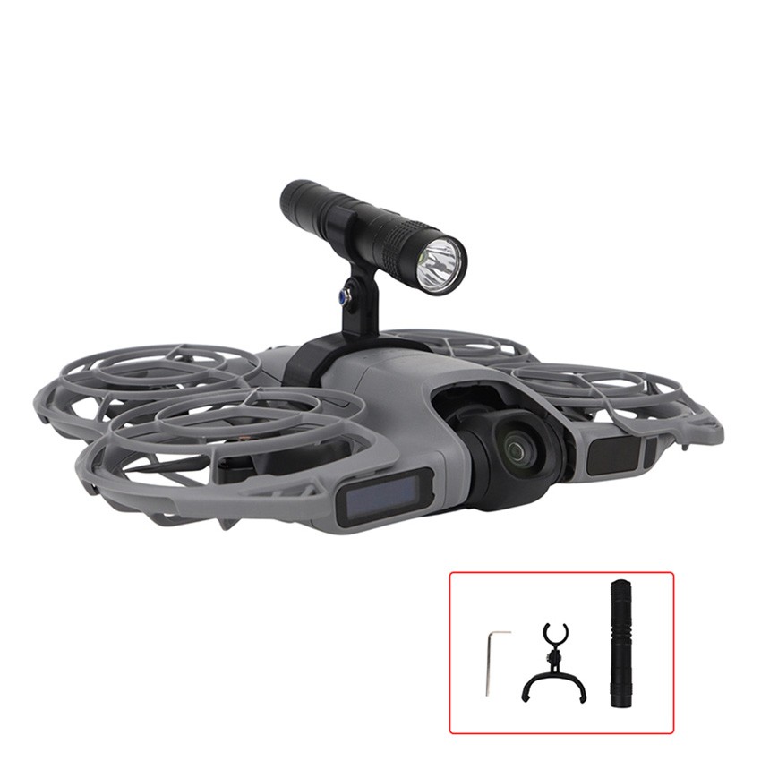 Drone Night Flight Light Bracket Fixed Top Stand with Flashlight for DJI NEO 2