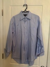 Lands End Men's French Cuff Blue Dress Shirt, 16/32 - SALE!