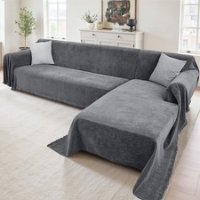 Sectional Couch Covers, 2 Pieces Washable L Shaped Couch Covers Sofa Blanket ...