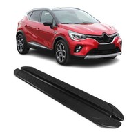 Seitenschweller Trittbretter FüR Renault Captur 2019-2026 Schwarz Aluminium 2X