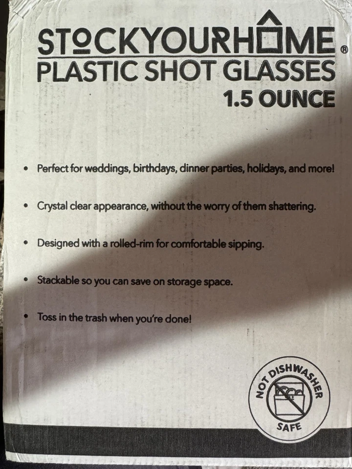 1000 Plastic Shot Glasses - 1.5 Oz Disposable Cups - 1.5 Ounce Shot Glasses - Id - Image 2 of 3