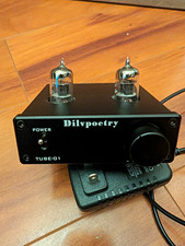 Dilvpoetry TUBE-01 2-Channel Class A Tube Amp Preamp RCA In/Out 12V Black