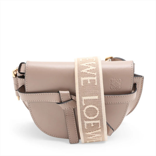Loewe Mini gate bag Leather Shoulder bag Beige