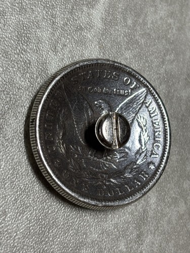 1881 Morgan/ Eagle Silver Dollar Replica Coin Concho Screwback 1.5" Arts Crafts - Picture 7 of 8