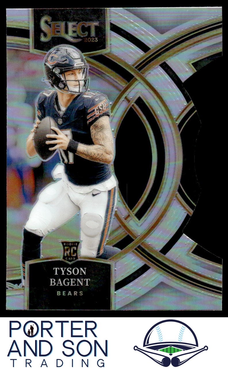 Tyson Bagent RC Silver Prizm Premier Level Die Cut 2023 Panini Select #123 Bears
