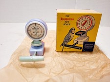 Vintage The Happiness Bird Cage Toy Scale w/ Feeder NOS New 1950s White Rare