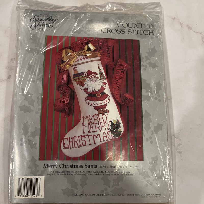Something Special Merry Christmas Santa Stocking Counted Cross Stitch 50591 New