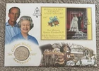 1997 Jersey £5 Coin In FDC QEII Golden Wedding. 1 Stamp 2570