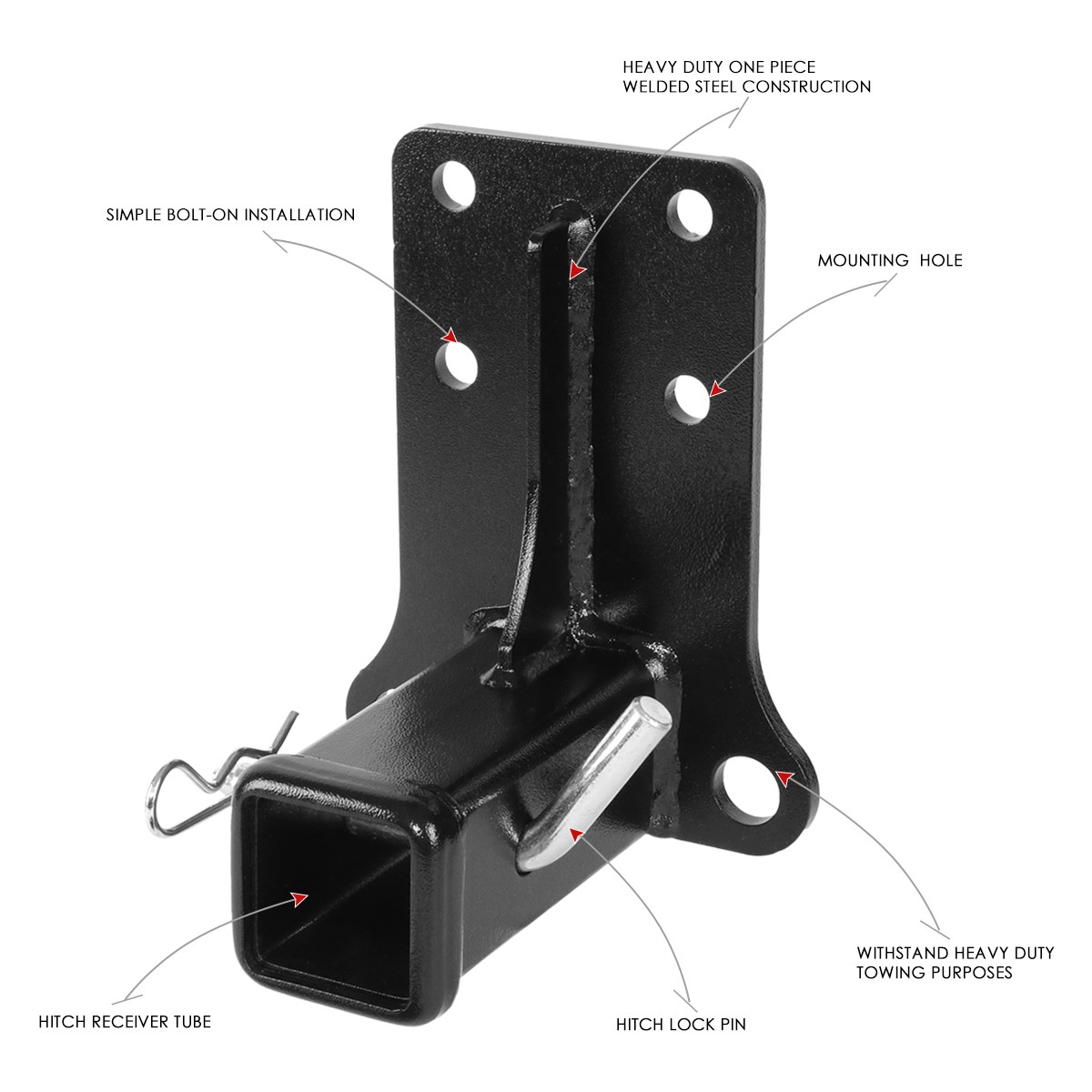 Draw-Tite Class 3 Trailer Hitch Kit For Mercedes-Benz ML320 ML350 ML430 ML500 1998-2005 – With Wiring & 2" Ball