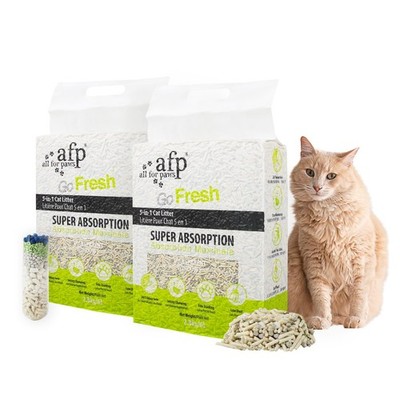 ALL FOR PAWS 5-in-1 gemischtes Tofu Katzenstreu, 12L (2er Pack) spülbar | Schnell
