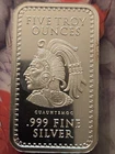 5 Troy Ounce Fine Silver Aztec Bar