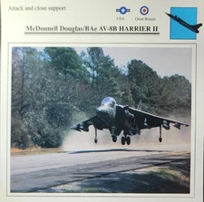 AV-8B AV 8B Harrier Jet Picture Original Aircraft Info Collector Card NOS