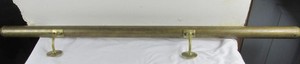 Vintage Brass Bar/Pub Foot Rail w/ Footed Brackets/Mounts 48” WITH CAPS 50"